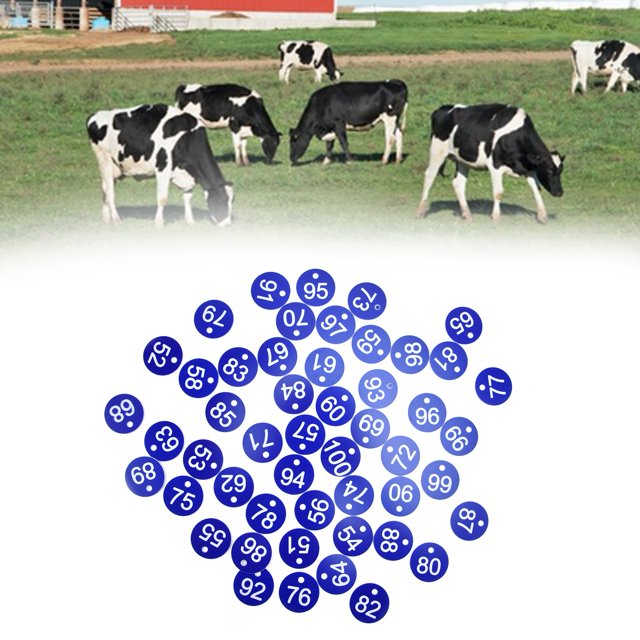 50PCS Numbered Label, Round Labels with Numbers Small Holes ABS 1.4in 4mm Hole Label for Beekeeping Livestock Breeding Various Livestock
