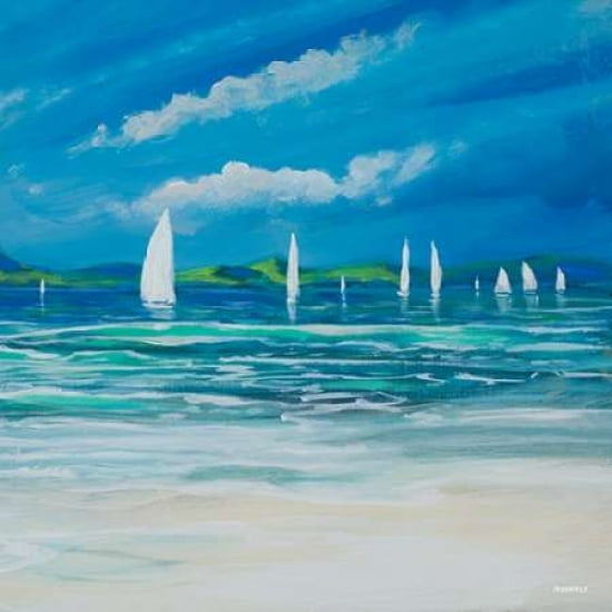 Sail Away Beach II Canvas Art - Dan Meneely(24X24)