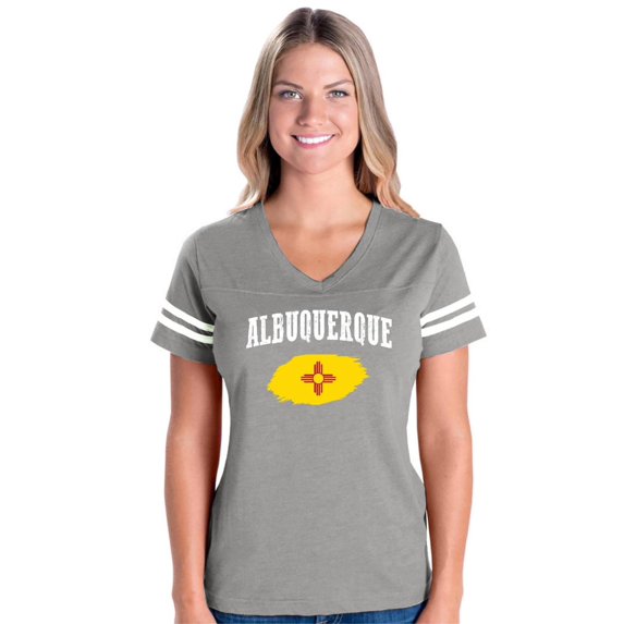 Womens Albuquerque Football V-Neck T-Shirt