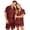 Red, variant on Matching Pajamas for Couples, Lightweight Satin Short Sleeve Sleepwear Set for Women Button Down Relaxed Fit Nightwear