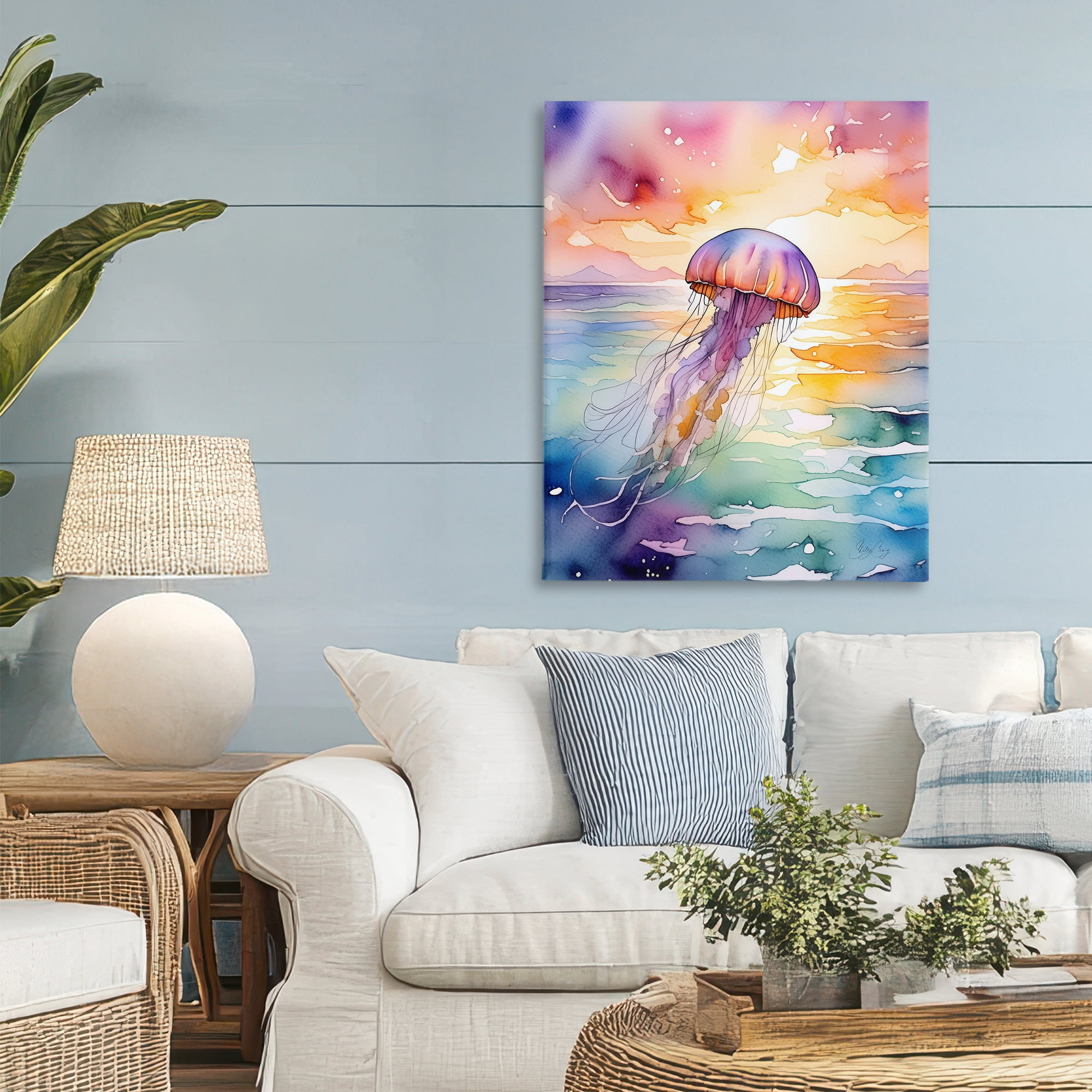 Stupell Industries Celestial Drift Jellyfish Canvas Wall Art, design by Shelly Craig
