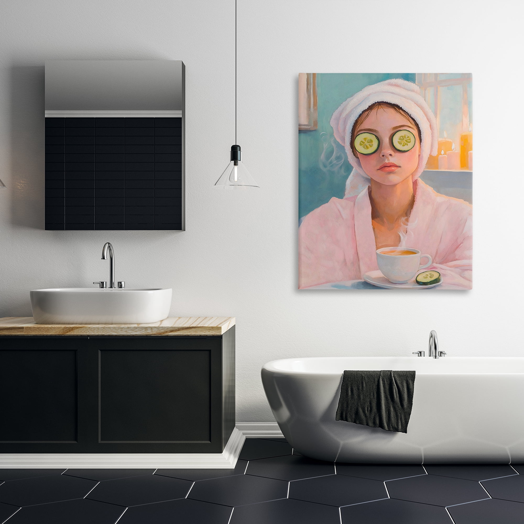 Stupell Industries Spa Day Cucumber Self Care Canvas Wall Art, design by The Prints Vibe