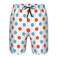 thumbnail image 4 of Disketp Men'S Swim Trunks Hawaiian Breathable Surf Beach Swimsuits Mesh Lining Beach Shorts With Pockets-Red Blue Polka Dots, 4 of 9