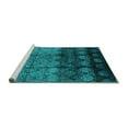 thumbnail image 2 of Ahgly Company Machine Washable Indoor Rectangle Oriental Turquoise Blue Industrial Area Rugs, 3' x 5', 2 of 4