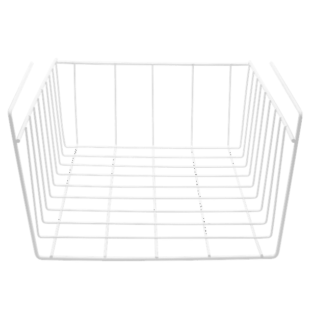 YBM Home White Under Shelf Wire Basket Storage Organizer for Kitchen