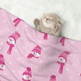 thumbnail image 2 of Rocae Pink Scarf Snowman for Pet Blanket Dog Blanket Cat Blanket Soft Sleep for Small Medium Pet-Medium, 2 of 8