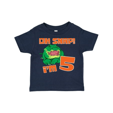 

Inktastic Oh Snap! I m 5 Cute Green Alligator Gift Toddler Boy or Toddler Girl T-Shirt