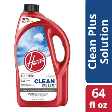 Hoover Cleanplus 2X Concentrated Carpet Cleaner and Deodorizer Solution 64 oz, (Best Carpet Cleaning Solution)