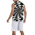 thumbnail image 5 of Easygdp 3D Vortex Illusion Men's Mesh Basketball Jersey Quick Drying Sleeveless Shirts Fitted Muscle Tank Tops Sport Round Neck T-Shirt - Large, 5 of 9