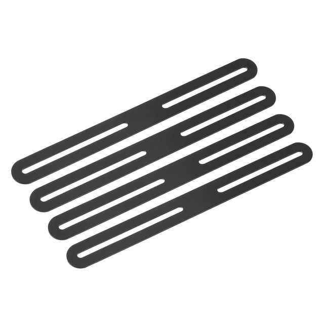 Unique Bargains Code d'Angle Ajustable, Lot de 4 280x24mm - Supports Évasés Droits en Acier Inoxydable (Noir)