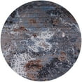 thumbnail image 1 of Ahgly Company Indoor Round Mid-Century Modern Charcoal Blue Oriental Area Rugs, 8' Round, 1 of 6