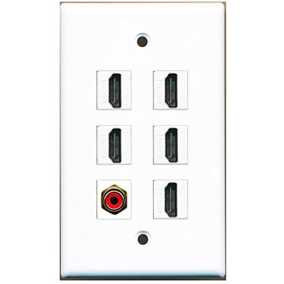 RiteAV - 5 HDMI 1 Port RCA Red Wall Plate