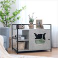 Cat Litter Box Enclosure Litter Furniture W/Storage Shelf Pet
