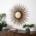 thumbnail image 3 of DecMode Copper Metal Sunburst Wall Decor with Cream Capiz Shell Center, 3 of 14