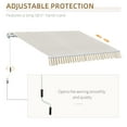 thumbnail image 4 of Patio Umbrellas Outsunny 12' x 10' Retractable Awning Patio Awnings Sun Shade Shelter with Manual Crank Handle, 280g/m² UV & Water-Resistant Fabric and Aluminum Frame for Deck, Balcony, Yard, Beige a, 4 of 10