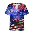 thumbnail image 4 of Fartey 4th of July Shirt for Women Plus Size American Flag Graphic Tees Button Down V Neck T Shirts Independence Day Short Sleeve Patriotic Tops Multicolor XXL, 4 of 4