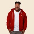 thumbnail image 3 of Dalix Pizza Embroidered Zip Hoodie Fleece Long Sleeve Pocket Warm Soft Mens in Red 3XL XXX-Large, 3 of 5