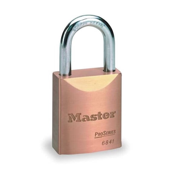 Master Lock Keyed Padlock, 25/32 in,Rectangle,Gold 6841LFWO