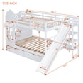 thumbnail image 6 of Full-Over-Full Castle Style Bunk Bed with 2 Drawers 3 Shelves and Slide - White, 6 of 8