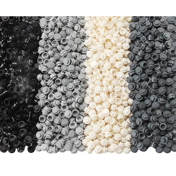1000PCS Multicolored Round Plates 1X1 Building Blocks MOC 4 Colors Pieces Bricks Dots Bulk Studs Accessories Kit Compatible with Major Brand