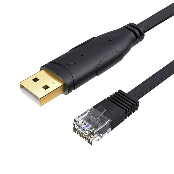 UTAH-USB Console Cable 6FT, USB to RJ45 Serial Adapter Compatible with Router, Switch of Cisco, Linksys, Ubiquiti, iMac, Windows and Linux, 1.8M, Black