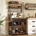 thumbnail image 2 of HOMCOM Bakers Rack with Power Outlet Industrial Coffee Bar Rustic Brown, 2 of 10