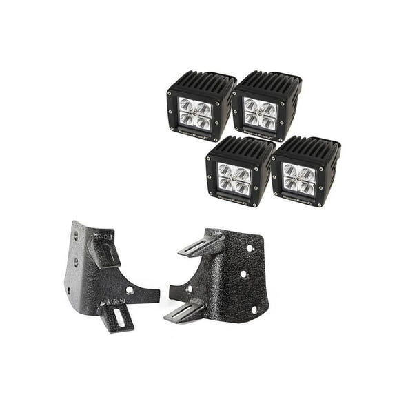 Rugged Ridge by RealTruck Light Kit for Wrangler TJ/LJ | Dual A-Pillar, 3", Square | 11232.38 | Compatible with 1997-2006 Jeep Wrangler TJ/LJ