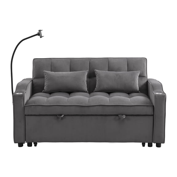 Sofa Bed With Trundle Dark Grey