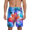 thumbnail image 1 of Balery Bright Flowers Pantalones cortos de pijama de punto de algodón para hombre con cinturilla y bolsillos-Medium, 1 of 6