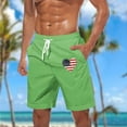 thumbnail image 2 of LpwkSSA Mens Nautical Stripe Swim Trunks Quick Dry Fabric Design Moisture Wicking Relaxed Silhouette for Water Sports Green XXXL, 2 of 5