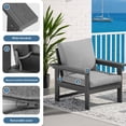 thumbnail image 6 of JUSTLET 2 Pieces HDPE Patio Furniture Set, Outdoor Patio Conversation Sets with Thick Cushion, 3-Seater Couch, 1 Coffee Table for Balcony, Backyard, Poolside,Porch, Grey Frame with Grey Cushion, 6 of 8