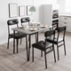 thumbnail image 3 of ChaoLink Juego de comedor para 4, conjunto de mesa y 4 sillas tapizadas, juego de comedor industrial de 5 piezas, 3 of 8