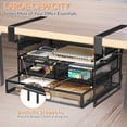 Under Desk Drawer Storage Organizer 3-Tier No Drill Office, Black Clamp ...