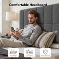 thumbnail image 4 of Queen Bed Frame with 12 Thickened Legs, 3-Level Linen Adjustable Upholstered Headboard, Fully Upholstered Mattress Foundation, No Box Spring Needed, Noise-Free, Up to 1300 lbs, Dark Grey, 4 of 10