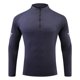 thumbnail image 2 of pstuiky Camisas de manga larga abrigadas para hombre, Camiseta deportiva ligera y transpirable de color sólido con cremallera y cuello alto de manga larga para hombre camisetas de hombre m, 2 of 3