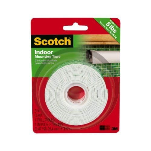 Scotch 1 in. W x 125 in. L Mounting Tape White