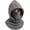 Grey, variant on Double Layer Fleece Hooded Hat, 3-in-1 Integrated Winter Hat with Face Cover and Neck Warmer, Adjustable Drawstring, Unisex