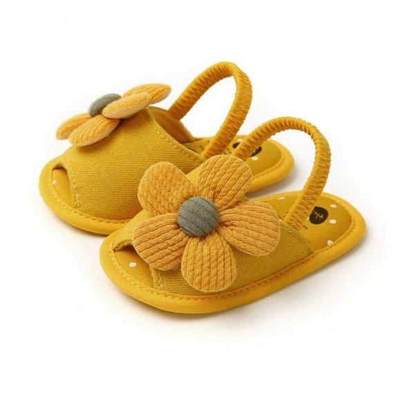 Infant Baby Girls Summer Flower Sandals Bowknot T-Strap Glittery Open-Toed Butterfly Shoes Soft Non-Slip Sole Princess Flat Shoes