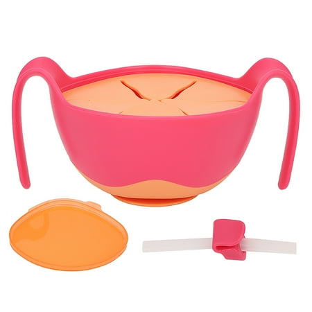 

Non-Slip Baby Bowls Soft Simple Bowls Convenien For Baby Infant 480ML Rose Red Bowl