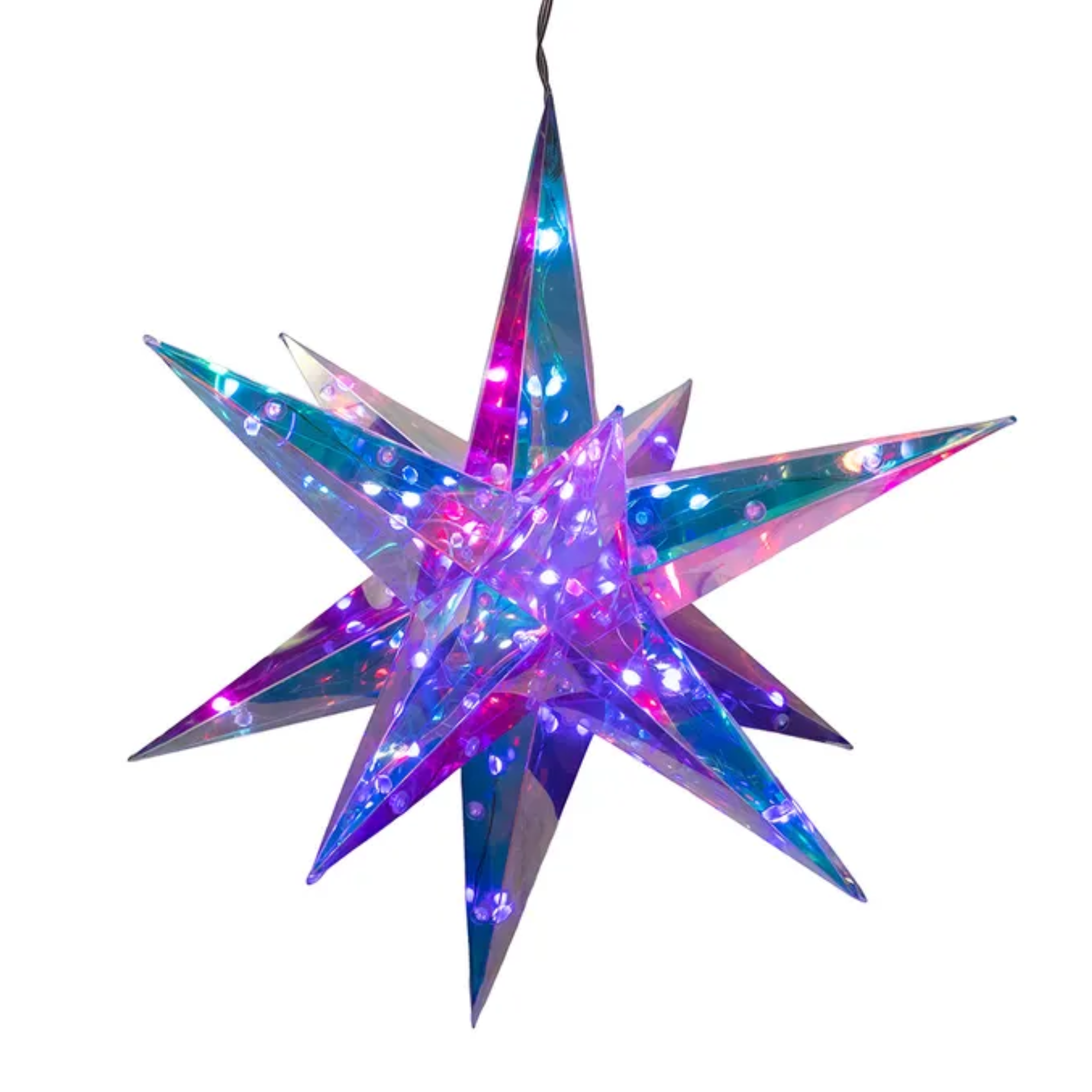 Kurt Adler Pre-Lit RGB Smart LED Holographic Starburst, 13.25in