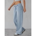 thumbnail image 5 of Womens Denim High Waist Pocket Wide Leg Jeans Light Blue XS, 5 of 8