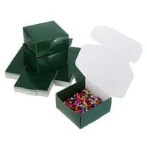 3.9x3.9x2" Small Gift Boxes Bulk with Lid, 50 Pack Mini Square Cardboard Paper Present Box for Jewelry, Candy, Dark Green