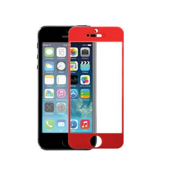 For iPhone SE / 5S / 5C / 5 - SuperGuardZ Tempered Glass Screen Protector, Full Screen Coverage, 9H, Anti-Scratch, Anti-Bubble, Anti-Fingerprint [RED]