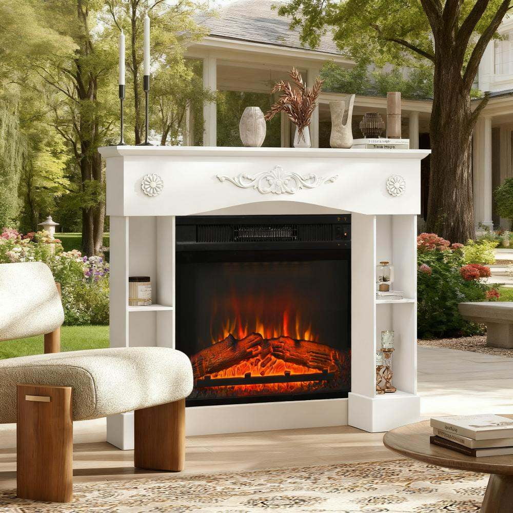Indoor Fireplaces Freestanding Fireplace Surround with Leg for Electric Fireplaces,Gas Indoor Fireplaces