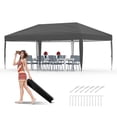 thumbnail image 1 of Gaderth Tente à Auvent Escamotable 3x6 m, Auvent Extérieur Instantané Robuste avec Installation en une Pression, 3 Hauteurs Réglables, Sac à Roulettes Portable et Sacs de Sable pour Plage, Patio, Camping, Marché, 1 of 6