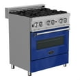 thumbnail image 3 of ZLINE 30 in. Professional Dual Fuel Range in DuraSnow Stainless Steel with Blue Gloss Door (RAS-BG-30), 3 of 5