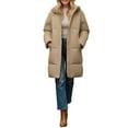 thumbnail image 3 of Women's Warm Winter Hooded Long Quilted Puffer Down Coat Jacket Outerwear With Pockets, 3 of 6
