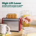 thumbnail image 4 of BELLA 2 Slice Toaster, Quick & Even Results Every Time, Wide Slots Fit Any Size Bread Like Bagels or Texas Toast, Drop-Down Crumb Tray for Easy Clean Up, Stainless Steel and Red, 4 of 5