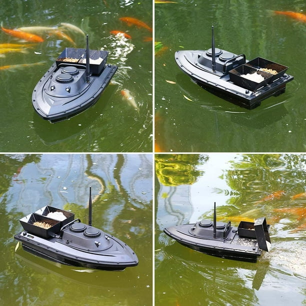 Yangxue002 Smart Fishing Bait Boat Wireless Remote Control Fishing Feeder Toy Rc Fishing Boat For Adults Beginners 500m Remote Range Double-Battery Ty