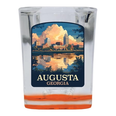 Augusta Georgia Design B Souvenir 2 oz Square Shot Glass Orange